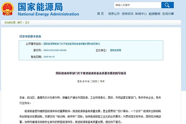 推動能源存儲裝備規?；瘧茫∷牟块T發布重要指導意見