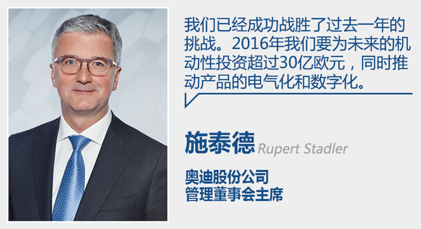 奧迪2015年度全球銷售收入增8.6% 達到584億歐元
