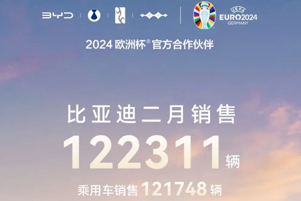 比亞迪2月銷售超12.23萬(wàn)輛 動(dòng)力及儲(chǔ)能電池裝機(jī)約6.665GWh