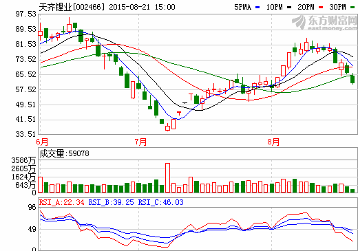 天齊鋰業(yè)上半年實(shí)現(xiàn)凈利潤(rùn)4097萬元 同比大增135%