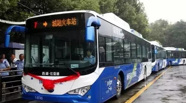 比亞迪成杭州電動公交市場老大  750輛新一代車型投運