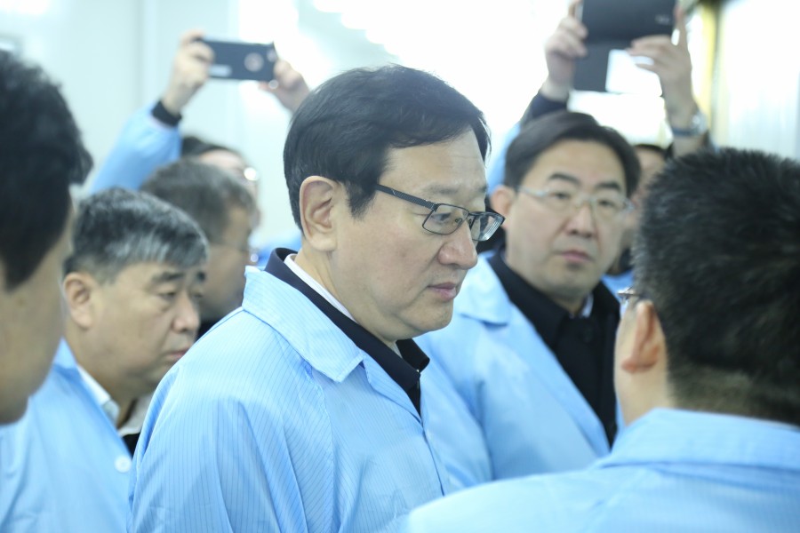 潘利國市長考察位于湖南寧鄉的妙盛動力科技高標準化生產廠房