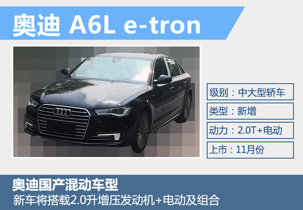 奧迪A6L“電動”版國內曝光 將11月上市 奧迪A6L“電動”版國內曝光 將11月上市