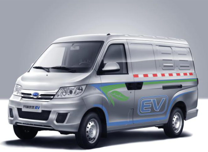 圖為領跑新能源商用車的開瑞優優EV
