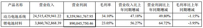 寧德時代2018年營收超296億 動力電池系統銷售收入逾245億