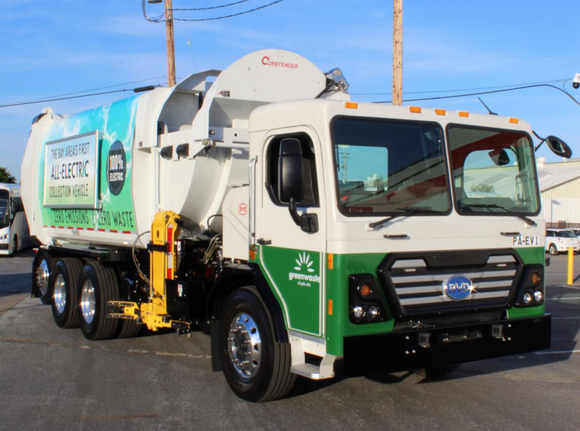 比亞迪純電動環(huán)衛(wèi)車在硅谷中心區(qū)運營