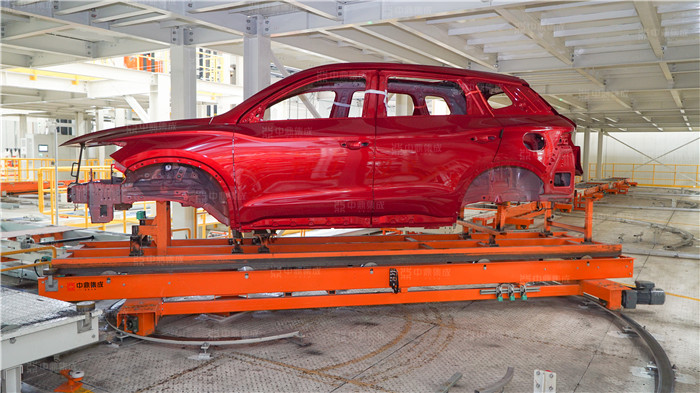 中鼎集成主導負責比亞迪西安工廠內彩車身智能物流系統建設