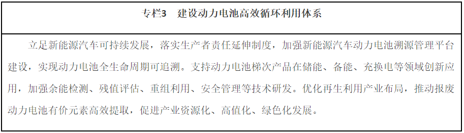 專欄3　建設動力電池高效循環利用體系